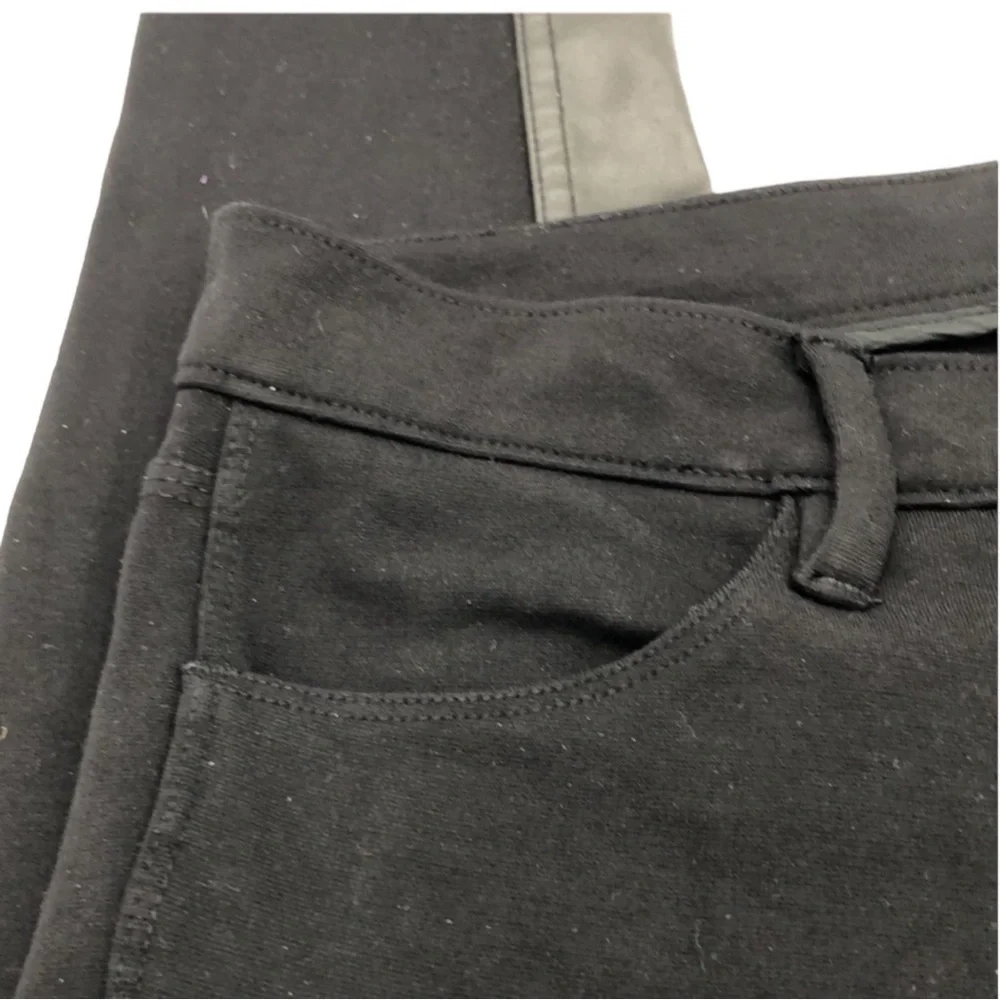 J. CREW “The Gigi Pant” Equestrian Style Faux Leather Knit Pants in Black Size 2
